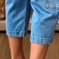 👖 Calças de ganga de cintura alta e corte curto – Pernas largas e corte lisonjeador 💙