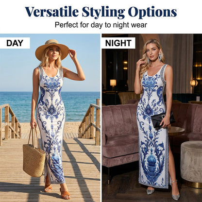 🌸 Elegante vestido maxi feminino com estampado floral – Confortável e perfeito para os dias de verão 👗