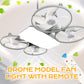 Ventilador com luz e modelo de drone E27 de 3 velocidades com comando à distância