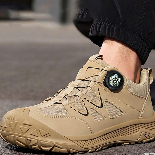 ⏰🎁Sapatos de segurança para homem com biqueira de aço e sistema de atacadores giratório
