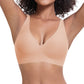 💜💜Sutiãs sem aro confortáveis da Jelly Wireless para mulher: bralettes push-up, sutiãs sem costuras para usar com t-shirts e sutiãs com decote em V profundo para o dia a dia