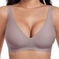 💜💜Sutiãs sem aro confortáveis da Jelly Wireless para mulher: bralettes push-up, sutiãs sem costuras para usar com t-shirts e sutiãs com decote em V profundo para o dia a dia