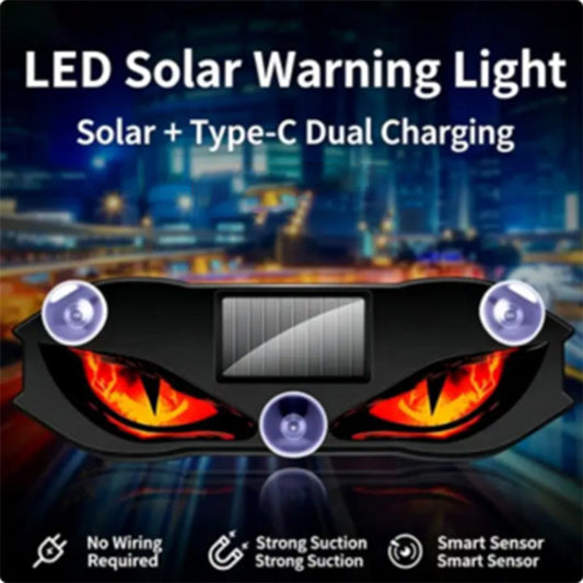 Luz de aviso LED para automóvel alimentada a energia solar