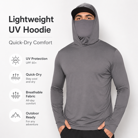 🥳ÚLTIMO DIA DE PROMOÇÃO: 65% DE DESCONTO⚡ Camisola com capuz para homem, leve, de secagem rápida e com proteção UV — Envio gratuito na compra de duas peças