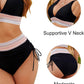 Biquíni de Cintura Alta com Controle de Barriga e Bloco de Cores