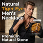 🔥56% DE DESCONTO AGORA🦁 Colar de contas com olho de tigre natural para homem – Joias elegantes com pedra energética para uso diário e para oferecer 🎁