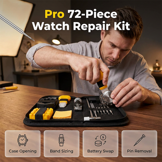 Kit completo de reparação de relógios com 72 peças