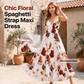 Vestido maxi com alças finas estampado para mulher