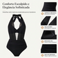 🏖️Biquíni de Cintura Alta com Controlo de Barriga e Top Halter