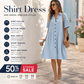 Vestido midi de manga curta com gola de camisa e botões